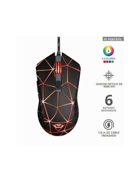 RATON TRUST GXT133 LOCX GAMING OPTICO LED 800-4000 PPP 6B USB NG.