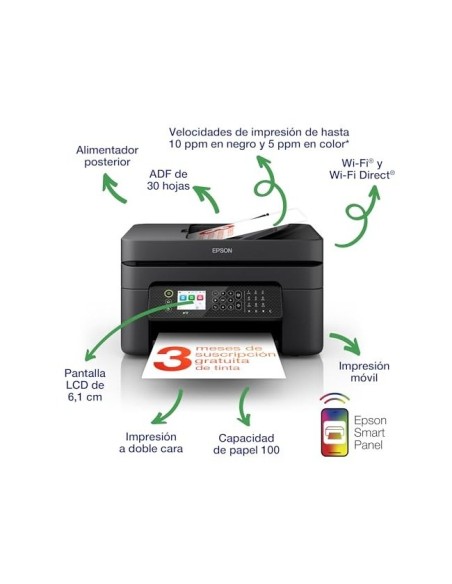 EPSON WORK FORCE WF-2930DWF WIFI TINTA 10 PPM BAND.100H.  MULTIFUNCIO