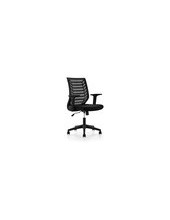 SILLA ROCADA GIRAT BRAZOS RESPALDO MALLA NEGRA/TAPIZADO NEGRA 2