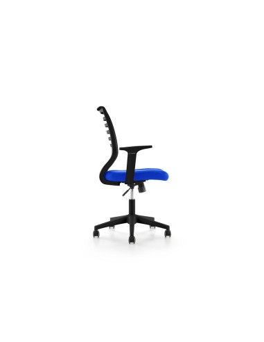SILLA ROCADA GIRAT BRAZOS RESPALDO MALLA NEGRA/TAPIZADO NEGRA