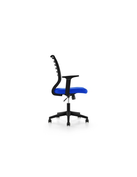 SILLA ROCADA GIRAT BRAZOS RESPALDO MALLA NEGRA/TAPIZADO NEGRA
