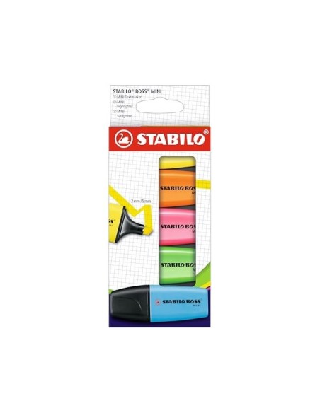 ROTULADOR STABILO BOSS MINI  5 UD.AM./AZUL/NARANJA/ROSA/ VE.