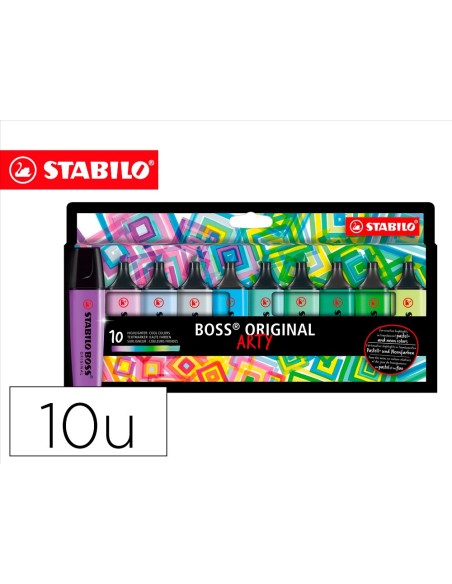 ROTULADOR STABILO BOSS FLUOR.70 ARTY LINE FRIOS  CARTON 10 UD.COL.