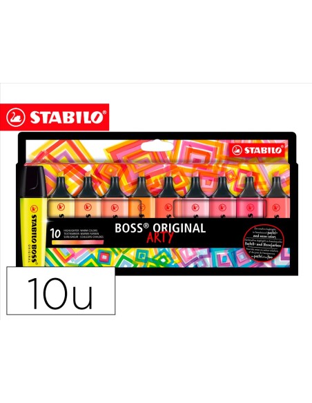 ROTULADOR STABILO BOSS FLUOR.70 ARTY LINE CALIDOS  CARTON 10 UD.COL.