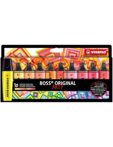 ROTULADOR STABILO BOSS FLUOR.70 ARTY LINE CALIDOS  CARTON 10 UD.COL.