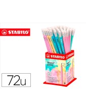 LAPICES GRAFITO GOMA STABILO SWANO MINA 2,2MM DUREZA HB 72 UD.PASTEL