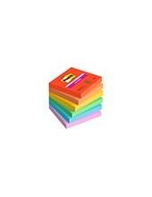 BLOC NOTAS ADH. QU PON POST-IT SUPER STICKY PLAYFUL 76X76MM 90H 6 UD. 2