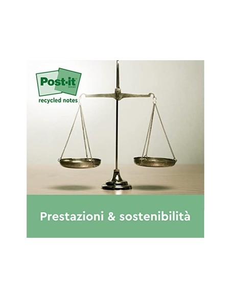 BLOC NOTAS ADH. QUITA PON POST-IT 76X76MM 100% REC TORRE  16 UD.COL.