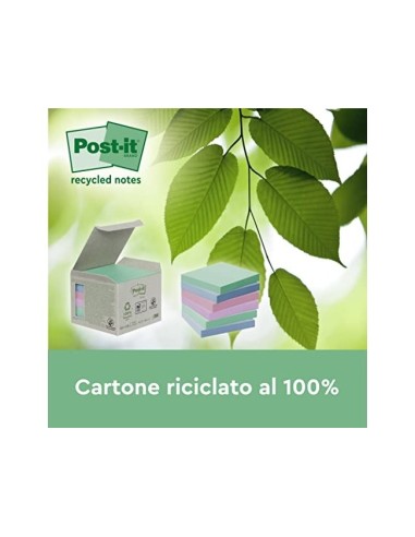 BLOC NOTAS ADH. QUITA PON POST-IT 76X76MM 100% REC TORRE  16 UD.COL.