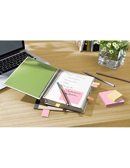BLOC NOTAS ADH. QUITA PON POST-IT 76X76MM 100% REC TORRE  16 UD.COL.