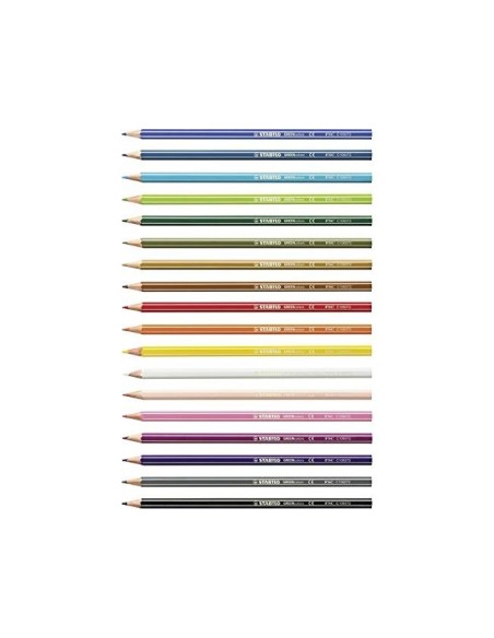LAPICES STABILO GREEN COLORS CERTIFICADO FSC  CARTON 18 UD.SURT.
