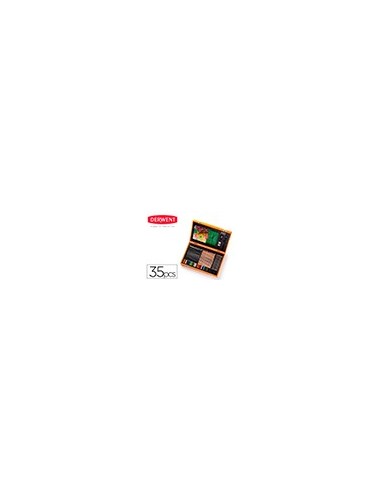 ESTUCHE PINTURA DERWENT ACADEMY MADERA LAPICES 35 PIEZAS