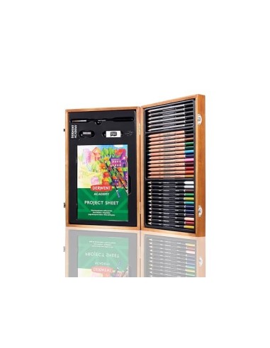 ESTUCHE PINTURA DERWENT ACADEMY MADERA LAPICES 35 PIEZAS