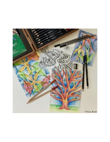 ESTUCHE PINTURA DERWENT ACADEMY MADERA LAPICES 35 PIEZAS