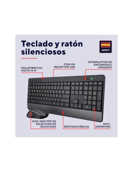 SET TECLADO+RATON TRUST TREZO INALAMBRICO ECO USB MICRO NG.
