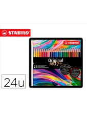 LAPICES STABILO ACUARELABLES ORIGINAL ARTY  METALICO 24 SURT.