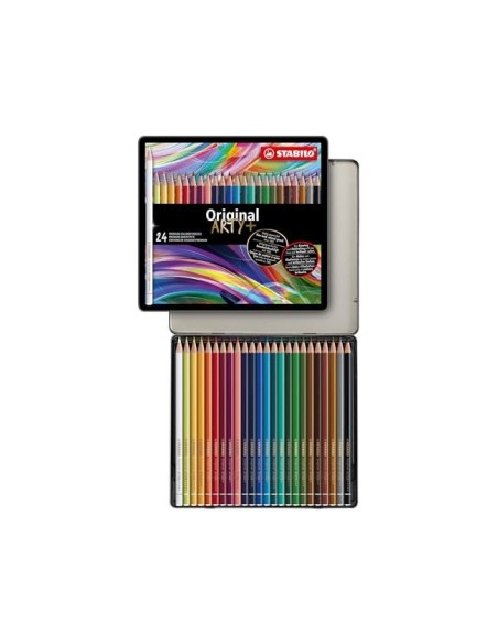 LAPICES STABILO ACUARELABLES ORIGINAL ARTY  METALICO 24 SURT.