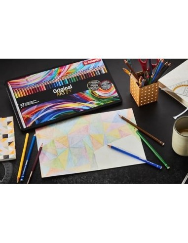 LAPICES STABILO ACUARELABLES ORIGINAL ARTY  METALICO 24 SURT.
