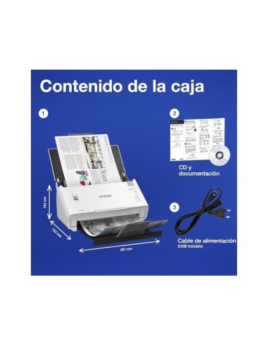 ESCANER EPSON DS-410 DOC. WORKFORCE A4 600X600 DPI VEL. 26PPM USB 2.0