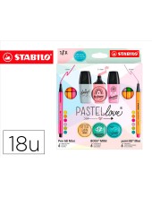SET STABILO PASTEL LOVE MINIWORLD PEN 68/POINT 88/BOSS 18 UD.SURTIDAS