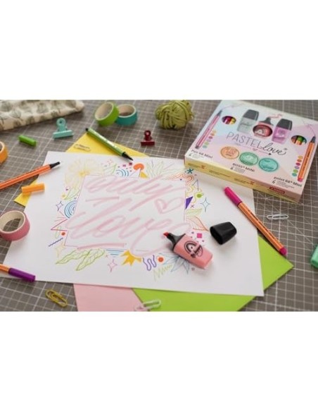SET STABILO PASTEL LOVE MINIWORLD PEN 68/POINT 88/BOSS 18 UD.SURTIDAS