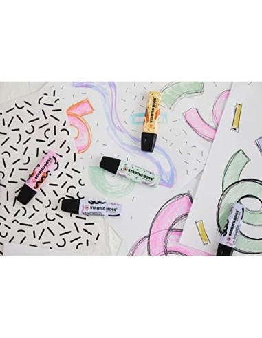 ROTULADOR STABILO BOSS FLUOR.ORIGINAL PASTEL BY JU SCHNEE  4 SURT.
