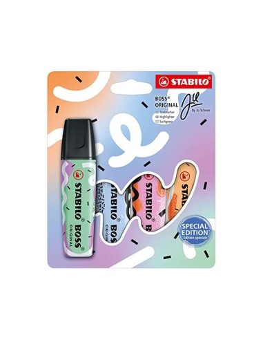 ROTULADOR STABILO BOSS FLUOR.ORIGINAL PASTEL BY JU SCHNEE  4 SURT.