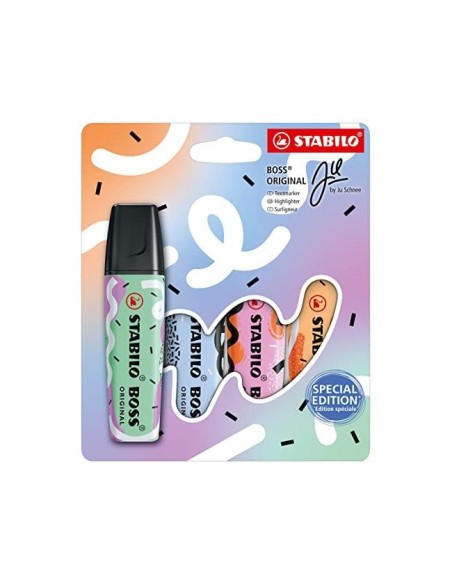 ROTULADOR STABILO BOSS FLUOR.ORIGINAL PASTEL BY JU SCHNEE  4 SURT.