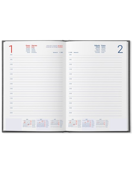 AGENDA OFICINA  2027 ENCUADERNADA CORFU D/P A4 BILINGUE 60G PAPEL NG.