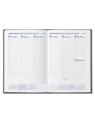 AGENDA OFICINA  2027 ENCUADERNADA CORFU S/V A5 BILINGUE 60G PAPEL NG.