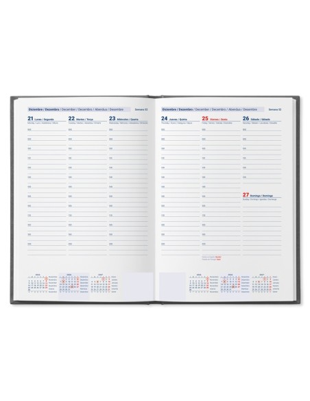 AGENDA OFICINA  2027 ENCUADERNADA CORFU S/V A5 BILINGUE 60G PAPEL NG.