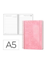 AGENDA OFICINA  2027 ESPIRAL SYROS D/P A5 BILINGUE 60G PAPEL  ROSA