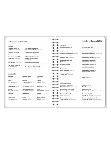 AGENDA OFICINA  2027 ESPIRAL SYROS D/P A5 BILINGUE 60G PAPEL  ROSA