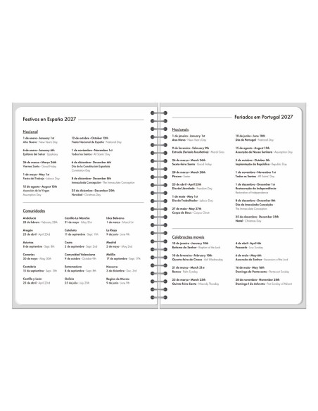 AGENDA OFICINA  2027 ESPIRAL SYROS D/P A5 BILINGUE 60G PAPEL  ROSA