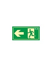 PICTO SEÑAL SALIDA EMERGENCIA FLECHA IZQUIERDA PVC FOTOLUM.320X160 MM 2