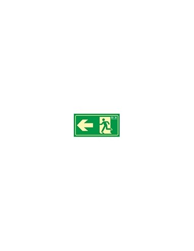 PICTO SEÑAL SALIDA EMERGENCIA FLECHA IZQUIERDA PVC FOTOLUM.320X160 MM