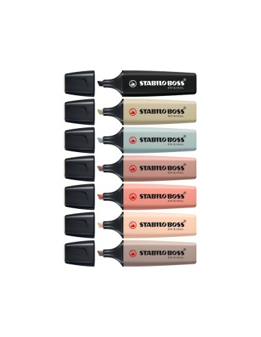 ROTULADOR STABILO BOSS PASTEL FLUOR.70 NATURE COLORS VE. TIERRA