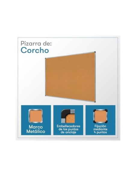 PIZARRA CORCHO ROCADA MARCO AL.CON CANTONERAS 45X60 CM