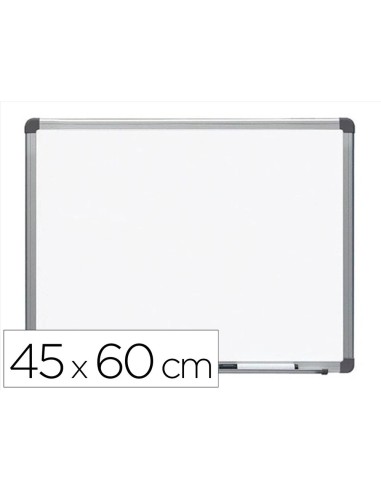 PIZARRA BL.ROCADA LACADA MAGNETICA MARCO AL.CON CANTONERAS 45X60 CM