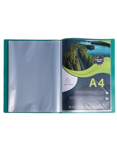 CARPETA EXACOMPTA ESCAPARATE 40 FUNDAS A4 RECICLADA PP. SURT.