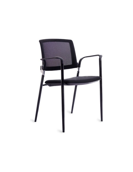 SILLA ROCADA CONFID. B/FIJOS EST.MET.ASIENTO IGNIFUGA NG.RESP.MALLA