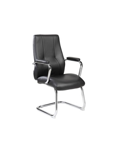 SILLA RD CONFIDENTE BRAZOS FIJOS EST.CROMADA TAPIZADO SIMILPIEL NG.