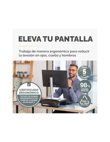 SOPORTE FELLOWES MONITOR BREYTA 3 AJUST ALT.350X300X80/118/155MM NG.