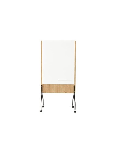 PIZARRA BL.ROCADA DOBLE CARA LACADA MAG.MELA. ROBLE 4 RUEDAS 92X125CM