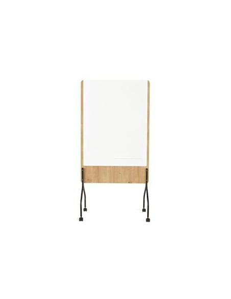 PIZARRA BL.ROCADA DOBLE CARA LACADA MAG.MELA. ROBLE 4 RUEDAS 92X125CM