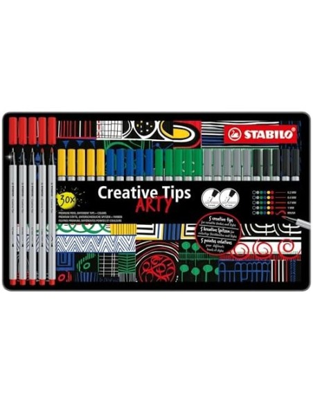 ROTULADOR STABILO CREATIVE CALIB TIPSARTY LINECLASSIC 5 PUNTAS MET.30