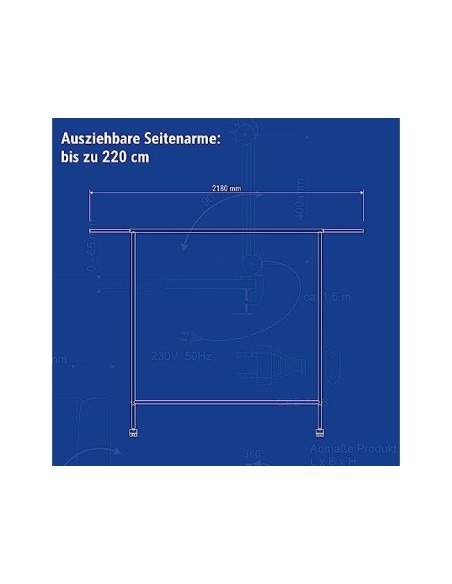 PERCHERO MAUL LIMBO CABALLETE EXTENSIBLE RUEDAS NG.1270X505X1570MM