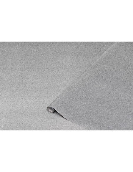 ROLLO ADH.D-C-FIX GRIS METAL BRILLO ANCHO 45 CM LARGO 1,5MT.