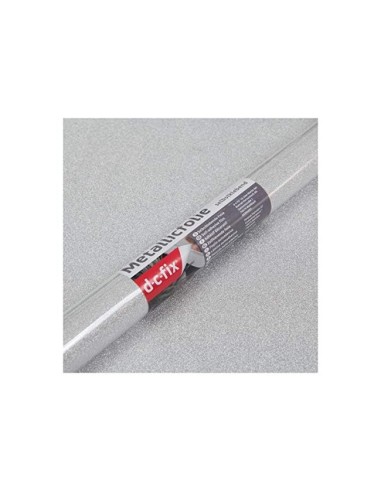 ROLLO ADH.D-C-FIX PLATA METAL BRILLO ANCHO 45 CM LARGO 1,5MT.