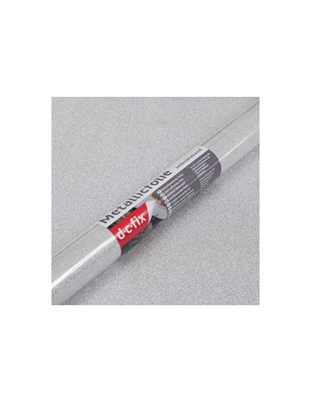ROLLO ADH.D-C-FIX PLATA METAL BRILLO ANCHO 45 CM LARGO 1,5MT.